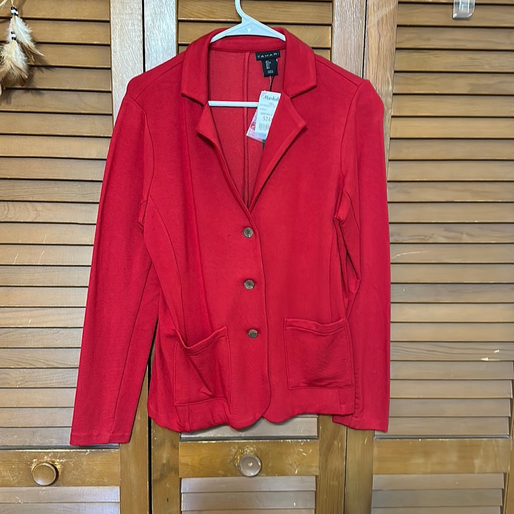 Red blazer, never worn.